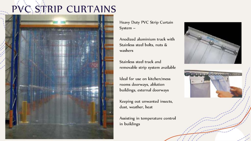 PVC Strip Curtains used for temperature control in large warehouses