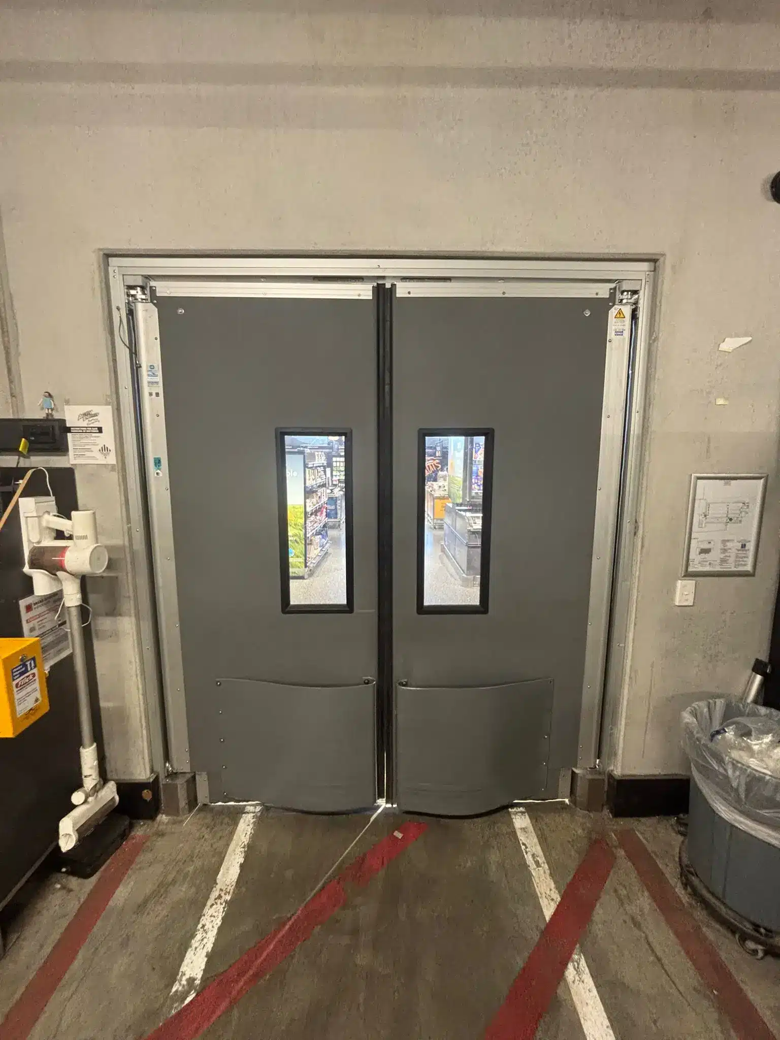 Gray double Swing Doors