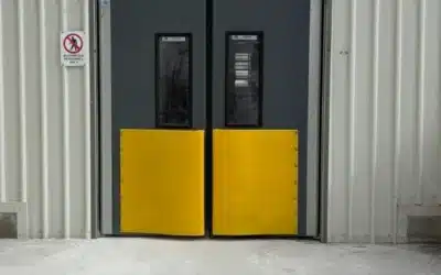 Durable Door Solutions: 4500 Series Swing Doors with 600H Yellow Buffers